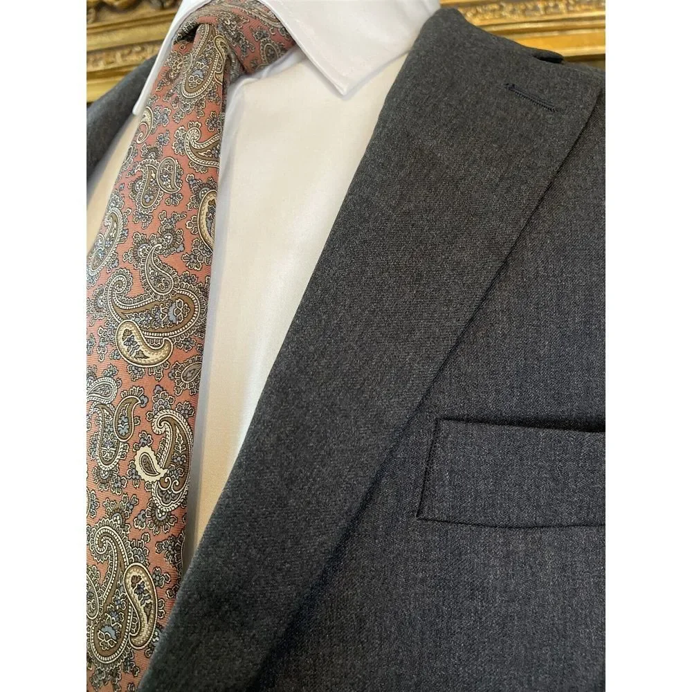 Lauren Ralph Lauren 44R‎ 100% Wool Gray Hopsack Blazer Jacket Sport Coat *FLAWS*